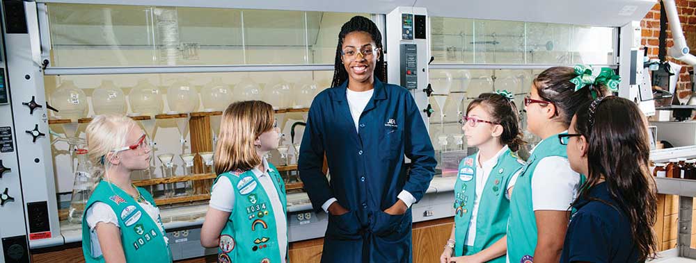 JEA employee and girl scout tour