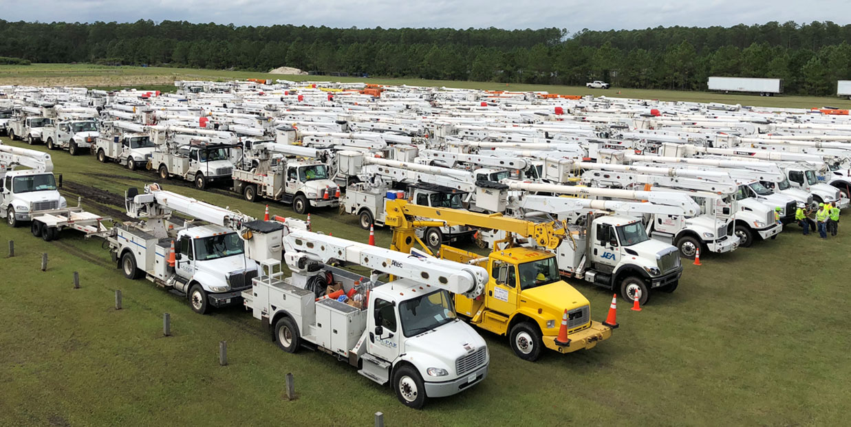 Utility Trucks Staging Area