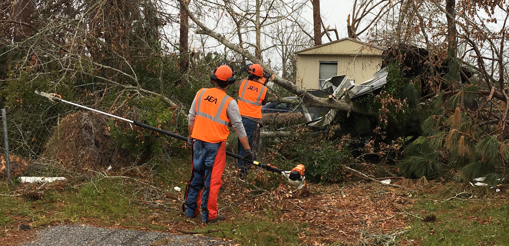 Wastewater Crew Clearing Debris