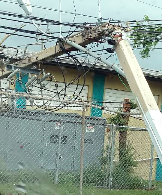 Broken Power Pole in Puerto Rico