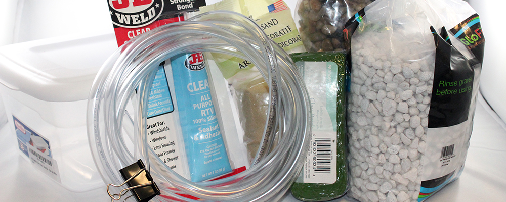 Supplies for the Underground Water Science Project. Supplies for the Underground Water Science Project.
