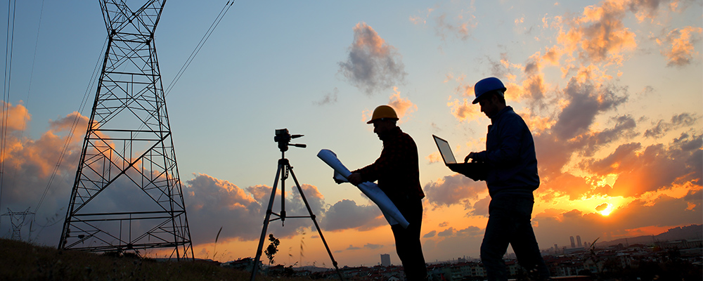 Silhouette of Men working