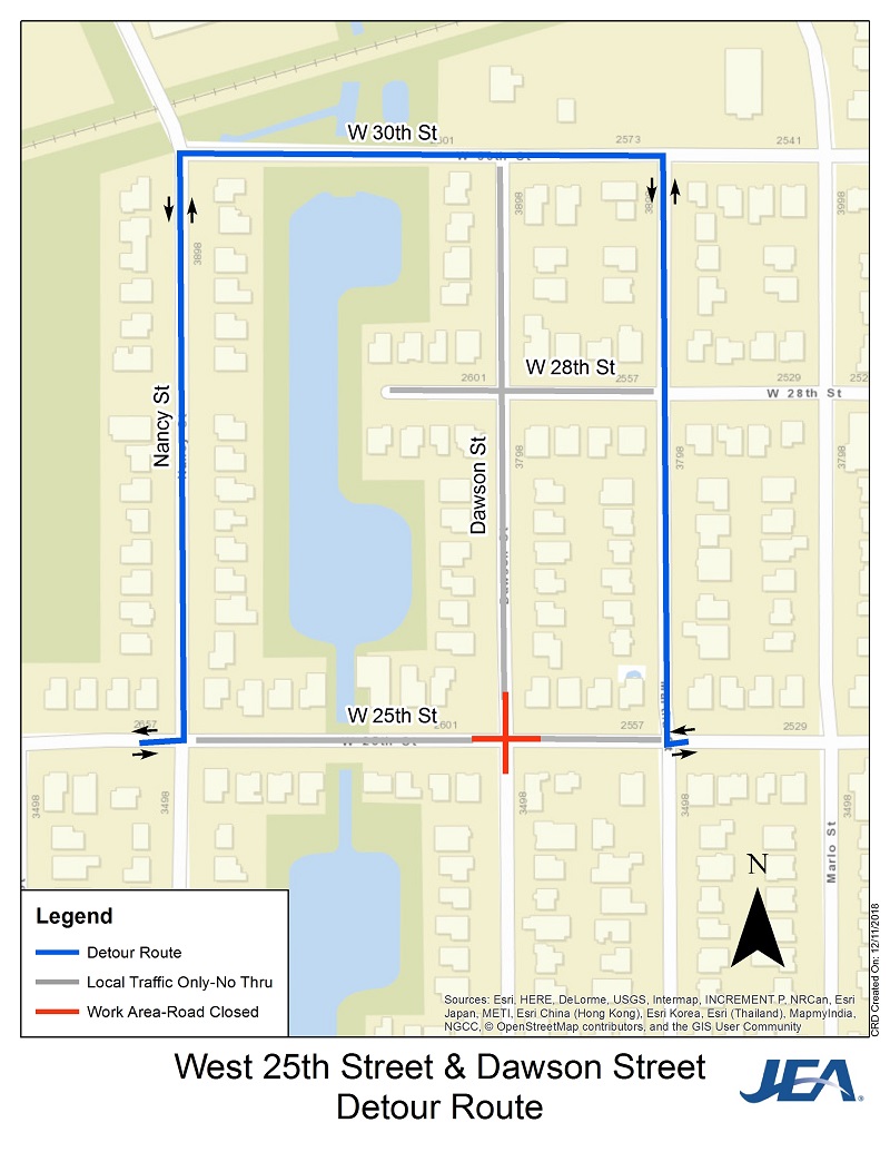 25th St and Dawson Project Area Map