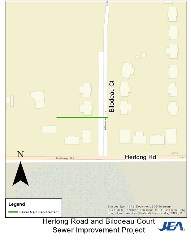 Herlong & Bilodeau Emergency Sewer Improvement Project - Map