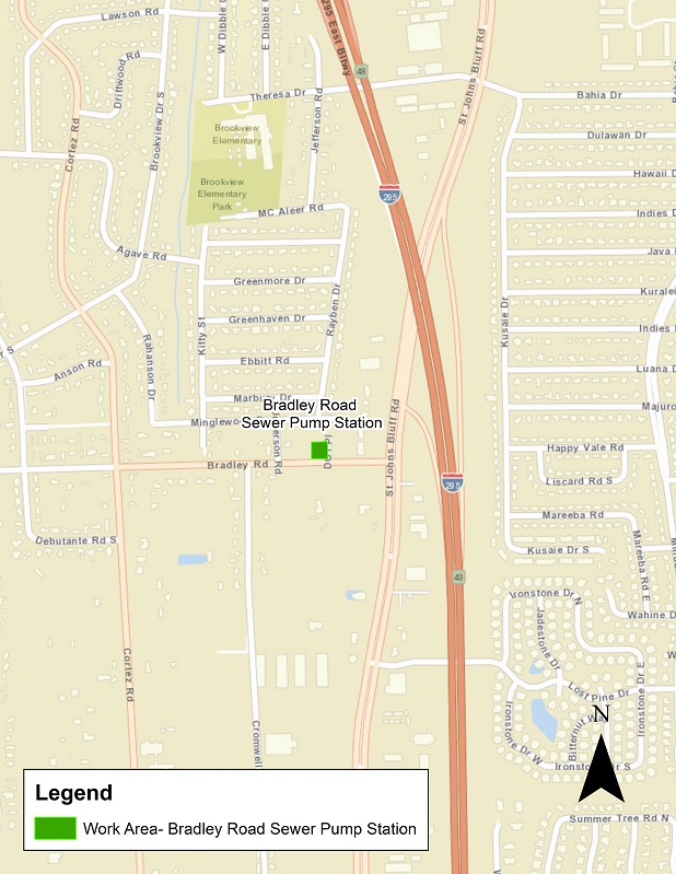Bradley Road Sewer Booster Station Installation Project - Map