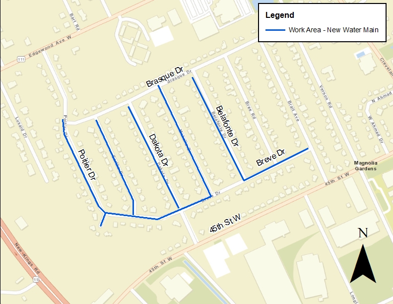 Breve Proposed Pipe Replacement Project Area Map