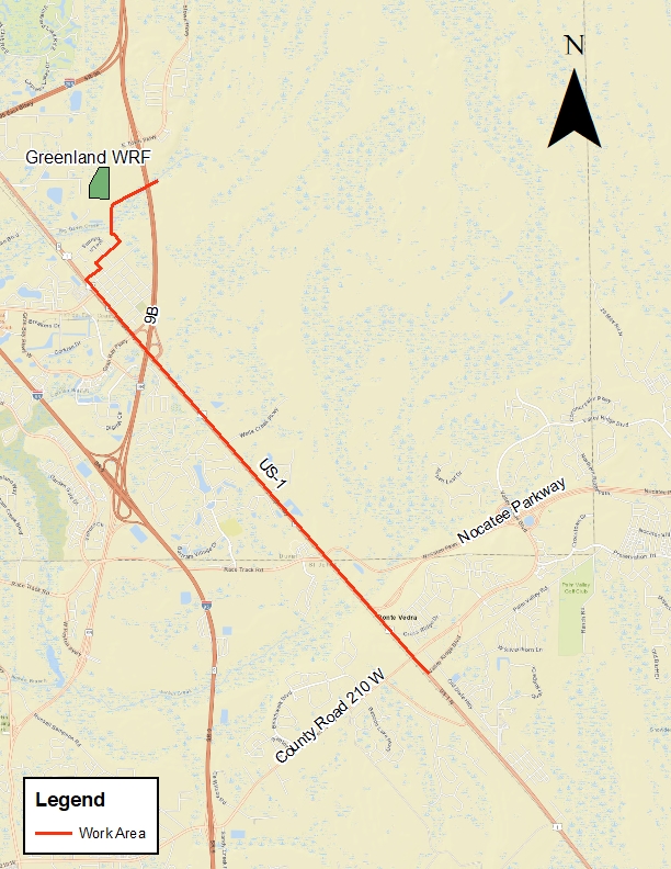 Greenland Water Main Project Map