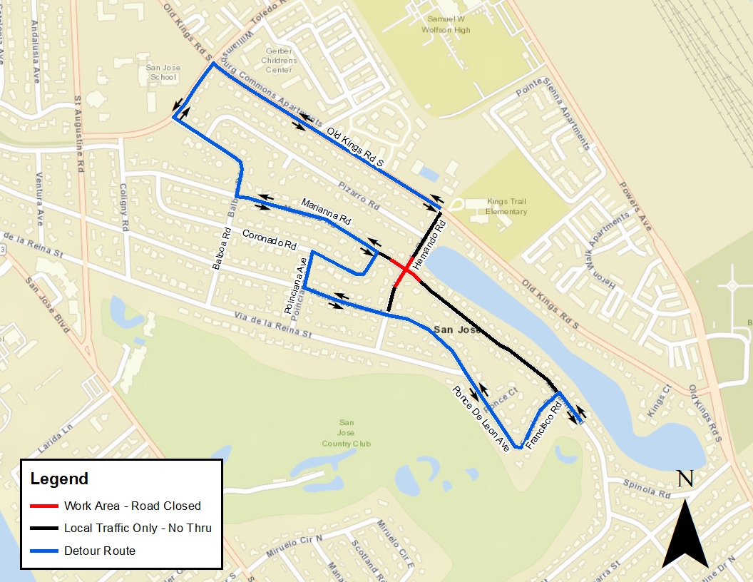 Hernando and Marianna Intersection Closure Map