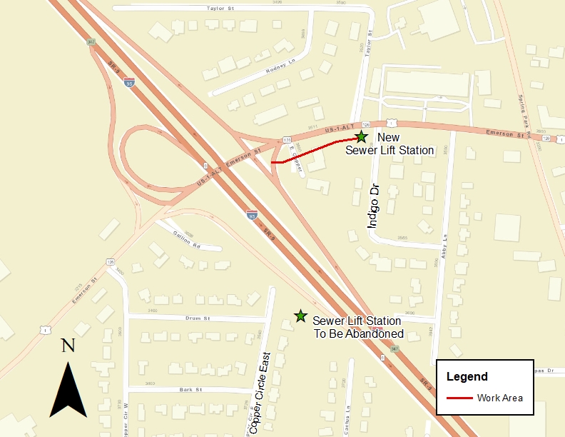 Indigo Drive Sewer Pump Station Construction Project - Map Indigo Drive Sewer Pump Station Construction Project - Map
