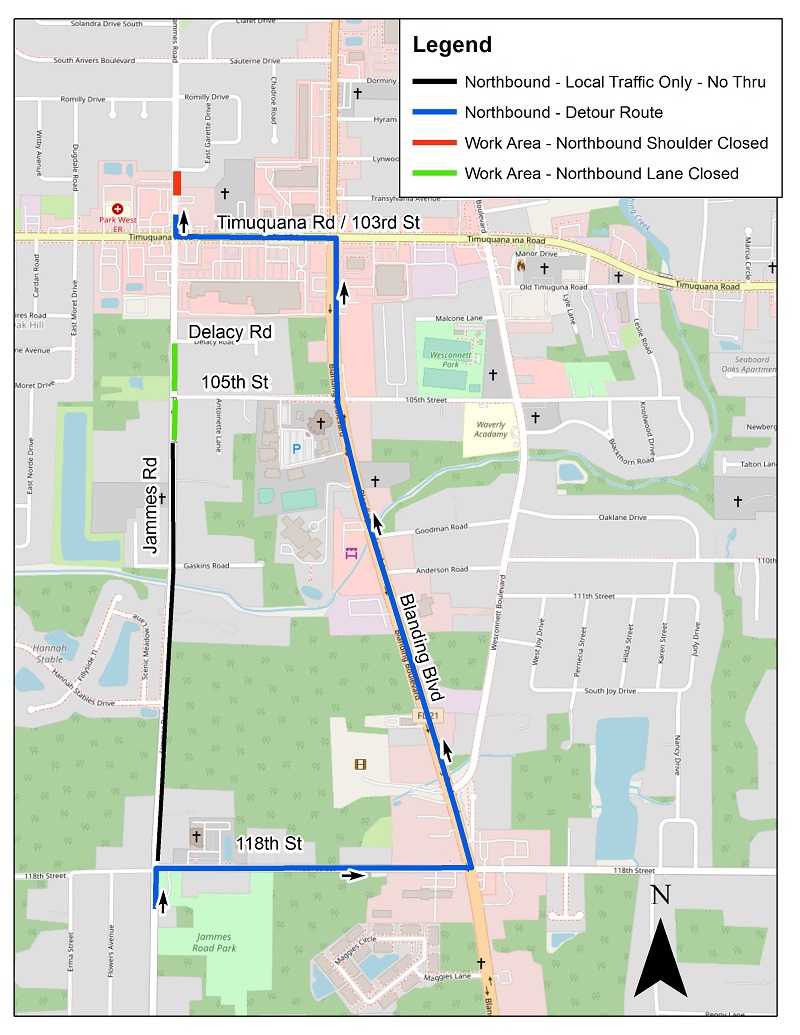 103rd HDD Detour Map