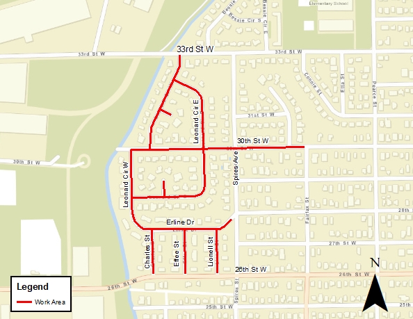 Leonard Circle Water Improvement Project Closure Map