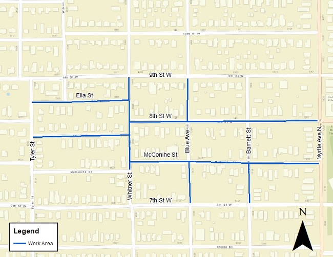 McConihe Street Water Improvement Project Area Map