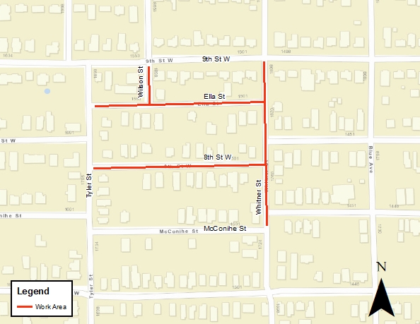 McConihe WIP Roadway Repair Work Map