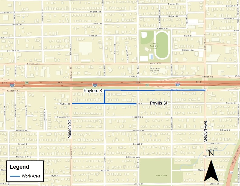 Rayford Street Water Project Map
