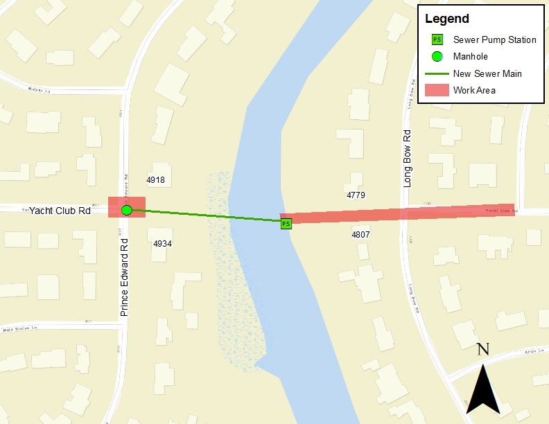 Yacht Club Road Sewer Pump Station Improvement Project Map