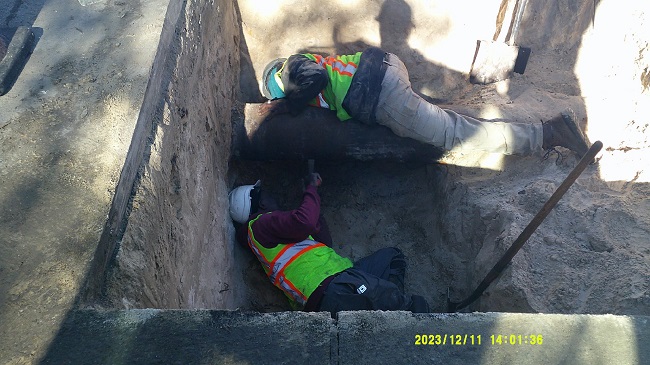 Small Diameter Pipe Replacement Project Progress Photo 1