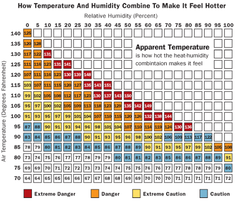 Apparent Temperature Chart